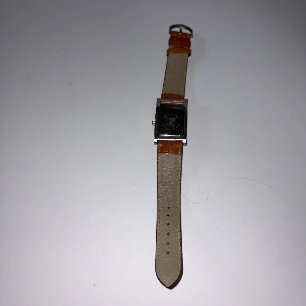 Embassy by Gruen Watch Rectangular Date Brown Leather Band Tank Style